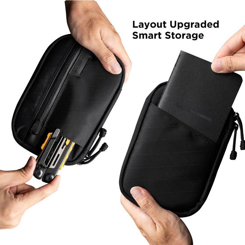 ALPAKA Admin Pouch Pro - EDC Organizer - Small Tool Pouch with Smooth Zipper, Weatherproof X-Pac Fabric, Electronics Storage for Travel - Black X-Pac X42 Material - Image 3