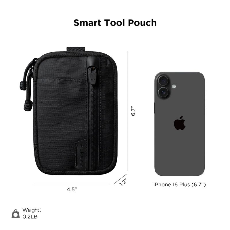 ALPAKA Admin Pouch Pro - EDC Organizer - Small Tool Pouch with Smooth Zipper, Weatherproof X-Pac Fabric, Electronics Storage for Travel - Black X-Pac X42 Material - Image 4