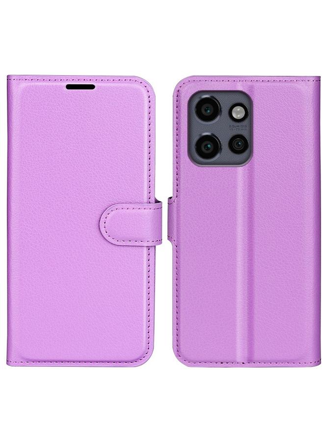 اس-توب جراب لهاتف Motorola Moto 50 Neo 5G من الجلد بتصميم ليتشي مع حامل قابل للطي أفقيًا - Image 1