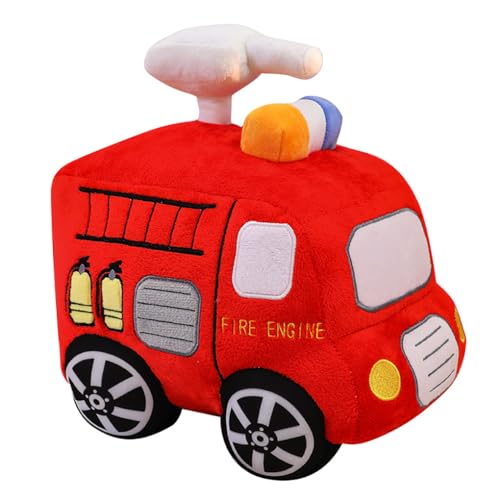 YONLIT Soft Plush Fire Engine Stuffed Truck Toy Super Cute Rescue Vehicle Plushie Excellent Gifts for Kids or Birthday Party 10 Inches Fire Engine - Image 1