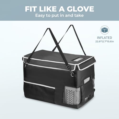 BougeRV 30 Quart Insulated Protective Cover for BougeRV CR28 30QT Fridge, 12 Volt Portable Car Refrigerator Cover (Refrigerator NOT Included, NOT for CRPRO 30 QT Fridge) - Image 3