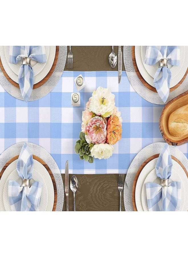 tiosggd Gingham Table Runner Light Blue and White, Spring Buffalo Plaid Check Table Cloth 72 Inches Long Table Decor, Summer Party Suppliers for Rustic Farmhouse Birthday Wedding Baby Shower Party - Image 4