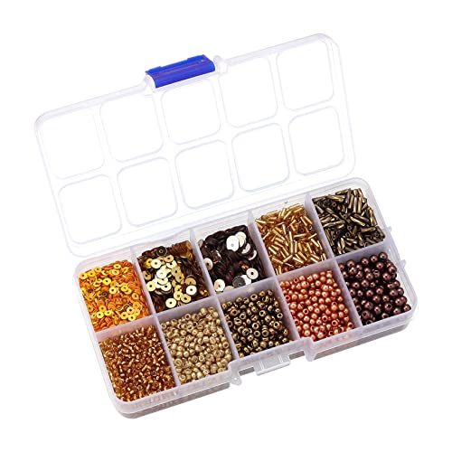 Hiswan Assorted Beads for Jewelry Making, Glass Seed Bugle Tube Beads Loose Sequins Multiple Sizes for Crafts Sewing Jewelry Making - Image 1