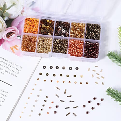 Hiswan Assorted Beads for Jewelry Making, Glass Seed Bugle Tube Beads Loose Sequins Multiple Sizes for Crafts Sewing Jewelry Making - Image 2