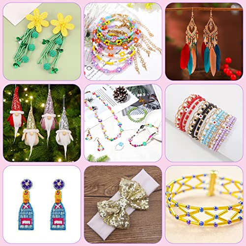 Hiswan Assorted Beads for Jewelry Making, Glass Seed Bugle Tube Beads Loose Sequins Multiple Sizes for Crafts Sewing Jewelry Making - Image 5