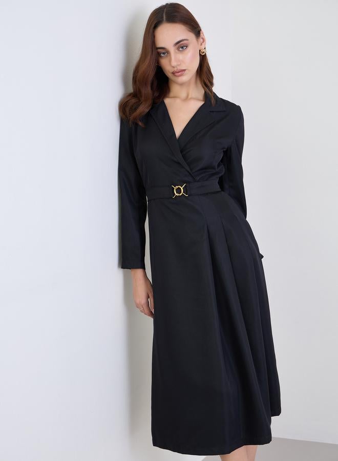 Styli Black Long Sleeves Blazer Midi Dress - Image 2