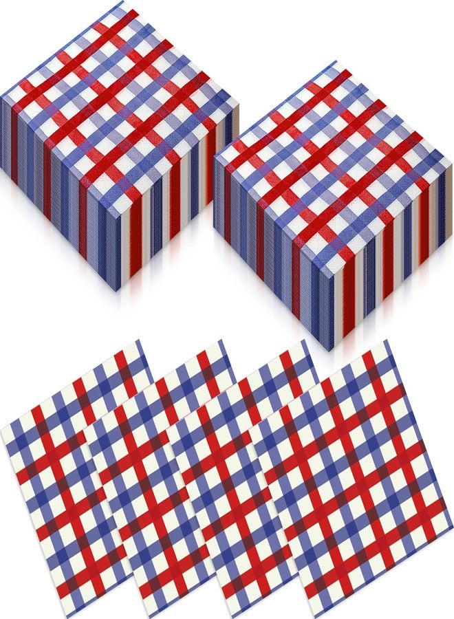 Resurhang 100 Pcs American Flag Napkins Patriotic 250th Anniversary 4th of July Red White and Blue Disposable Paper Cocktail Napkins for Independence Day Veterans Day Spring Summer Party Supplies - Image 1