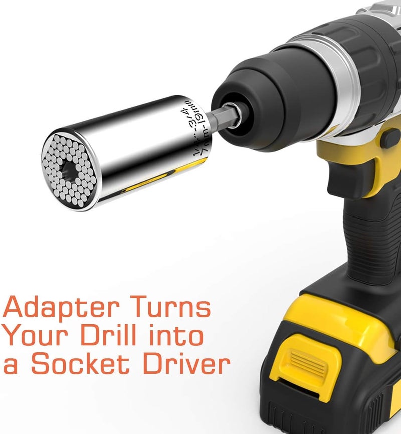 EFFECTEER Universal Socket, Self-adjusting Socket Fits Standard 1/4'' - 3/4'' Metric 7mm-19mm, Adapter Sockets for Wrench Ratchet & Power Drill, Tools Gifts for Men Him Husband Dad Father DIY Handyman Women - Image 2
