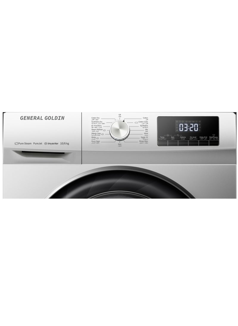 General Goldin - General Goldin 10 kg Front Load Automatic Washing Machine, Energy Saving Noiseless , Digital Control, Premium Grey, Kids Lock. - Image 1