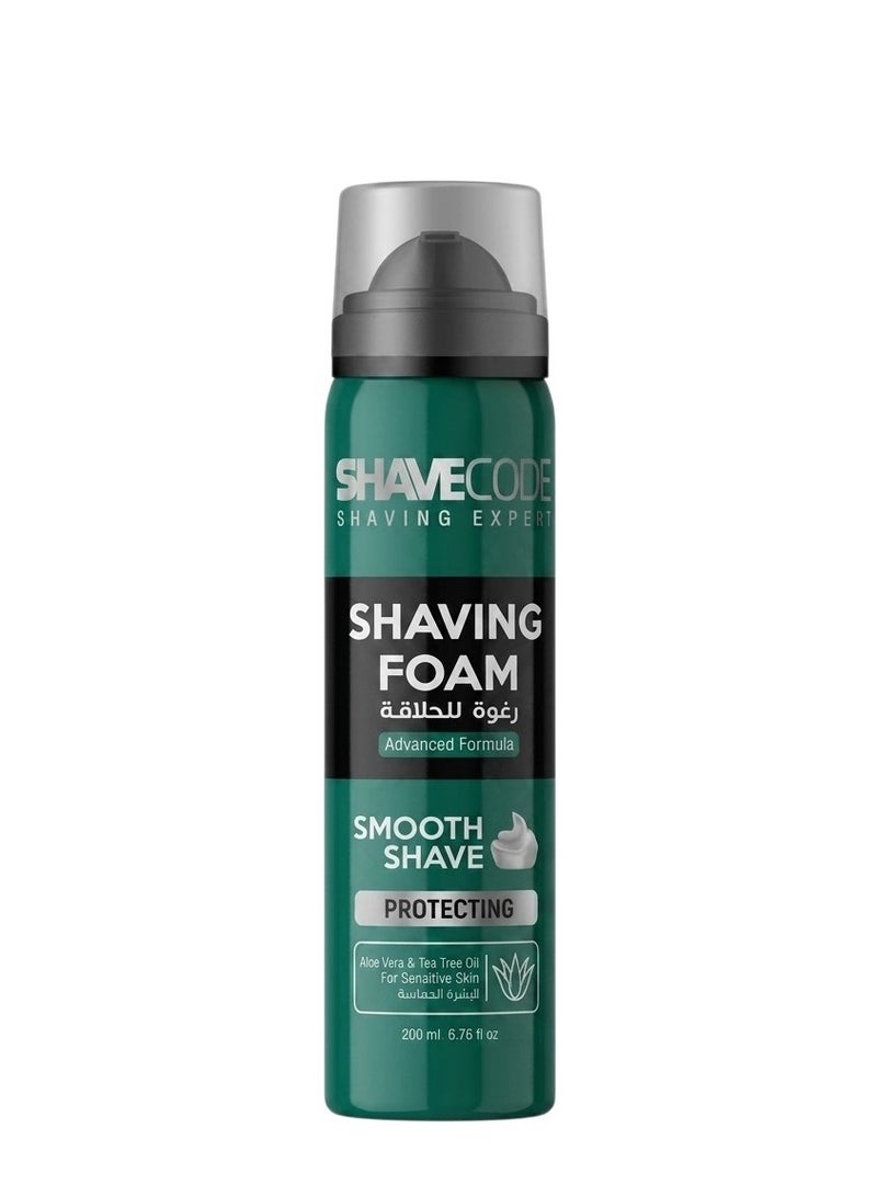 SHAVECODE Shaving Foam - Sensitive Skin (Aloe Vera) 200ml - Image 1