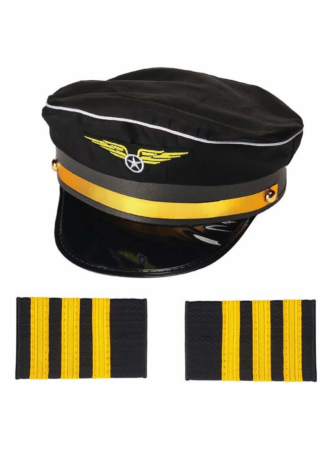 Beelittle Airline Pilot Captain Costume Kit Pilot Dress up Accessory Set with Aviator Sunglasses - Image 2