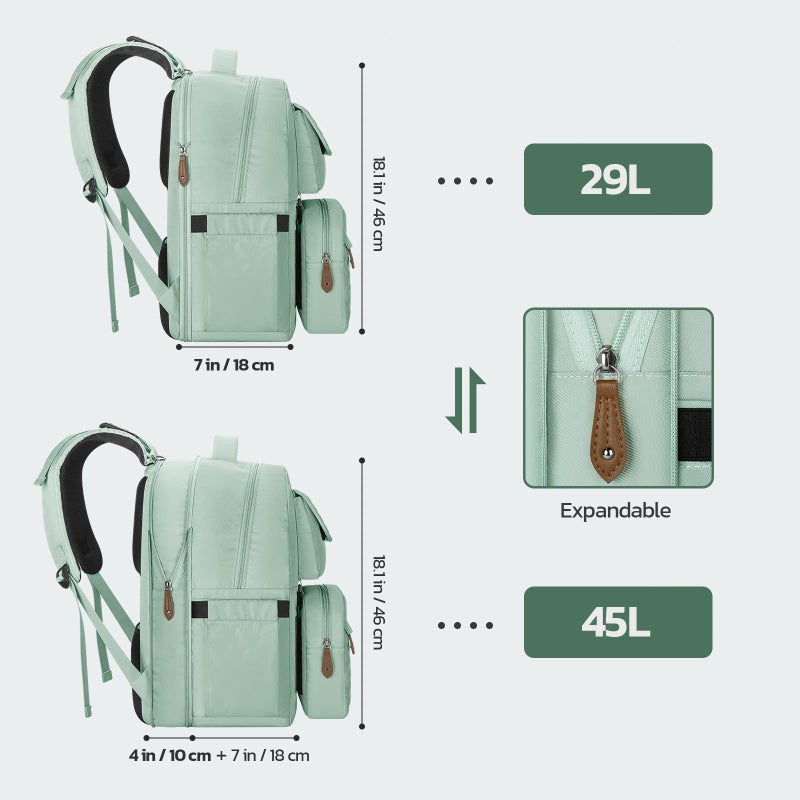 Maelstrom Diaper Bag Backpack,29L-45L Expandable Large Baby Bag for 2 Kids/Twins with Removable Cross Body Bottle Bag for Mom/Dad,Stylish Nappy Bag Gift for Boys/Girl-Mothers Day Gifts-Mint Green - Image 3
