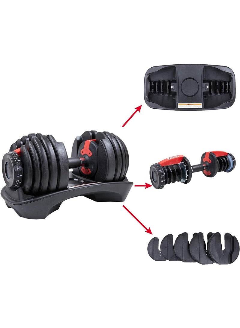 Bolivia's 24kg Adjustable Cast Iron Dumbbell Set - Heavy Duty Anti-Rust Home/Gym/Office Fitness Equipment with Compact Storage, Strength Training Weights for Men & Women  - Image 5