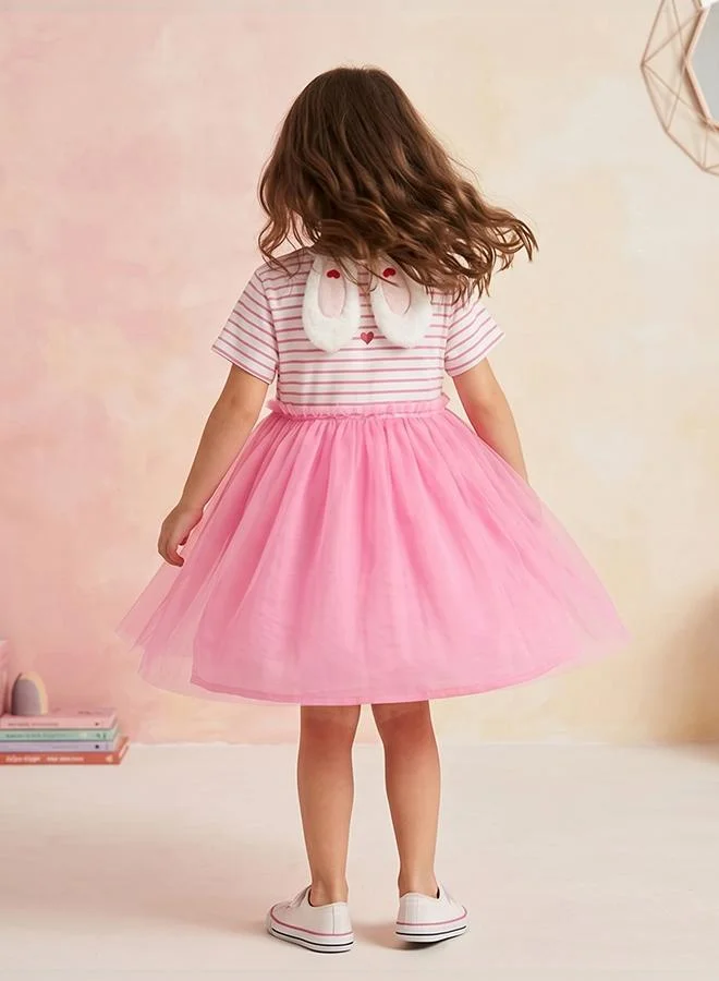 Babies & More Babies & More Toddler Girls Pink Short Sleeve Dress