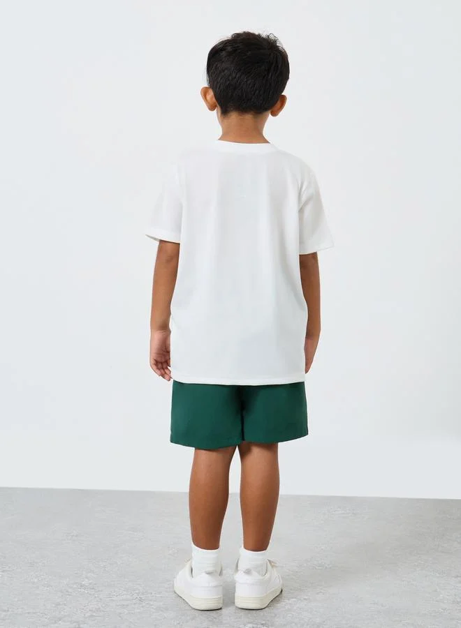 Styli Styli Front Graphic T-Shirt and Solid Shorts Set