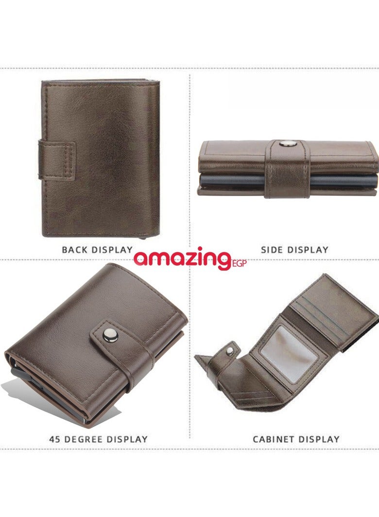 amazing.EGP Card Holder with RFID Technology - High Quality Genuine Leather Men Wallet, Slim Slim Smart Wallet, Gift Mini Wallet to Protect Your CC Information with RFID Technology | Coffee| - Image 2