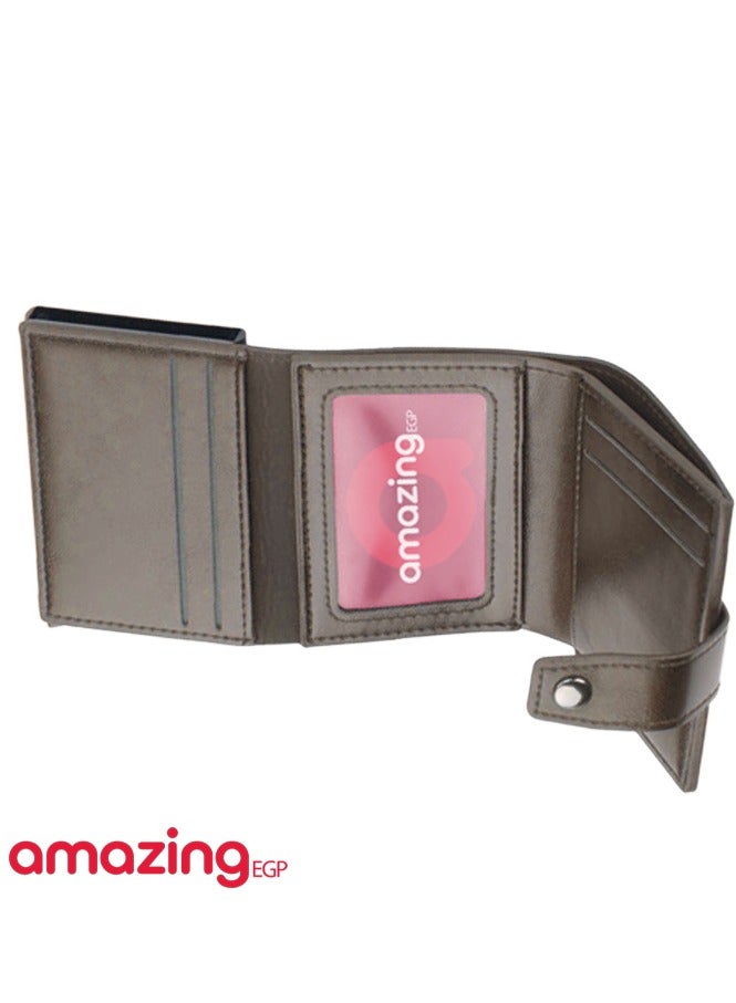 amazing.EGP Card Holder with RFID Technology - High Quality Genuine Leather Men Wallet, Slim Slim Smart Wallet, Gift Mini Wallet to Protect Your CC Information with RFID Technology | Coffee| - Image 3