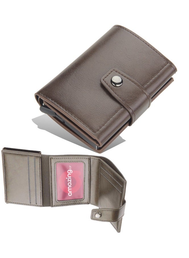 amazing.EGP Card Holder with RFID Technology - High Quality Genuine Leather Men Wallet, Slim Slim Smart Wallet, Gift Mini Wallet to Protect Your CC Information with RFID Technology | Coffee| - Image 5
