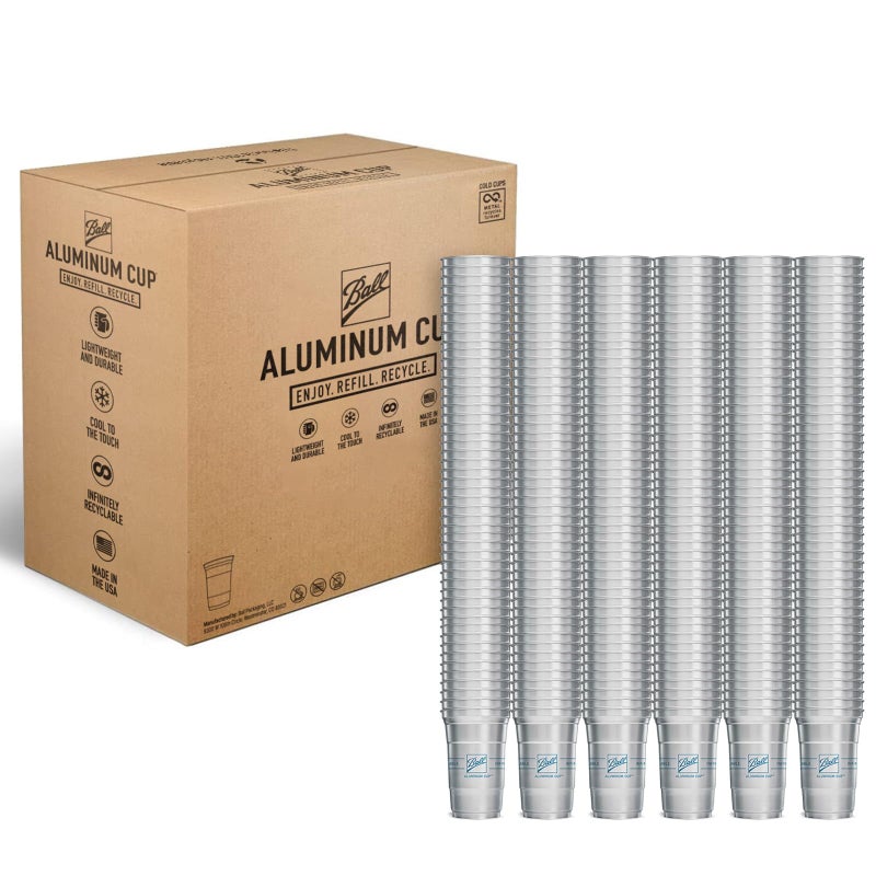 Ball Aluminum Cup Ball Aluminum Cup Recyclable Party Cups Wholesale Bulk Pack Ball Logo 20oz Cup 600 Cups Per Pack 