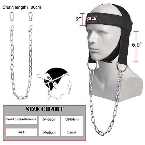 DEFY Challenge Your Fear DEFY Neck Harness, Weight Lifting Neck Exerciser - Workout Equipment for Head, Neck Strengthener for Gym Training – Head Exercise for Men Women - Nylon Adjustable Straps with Metal Chain (Black) - Image 3