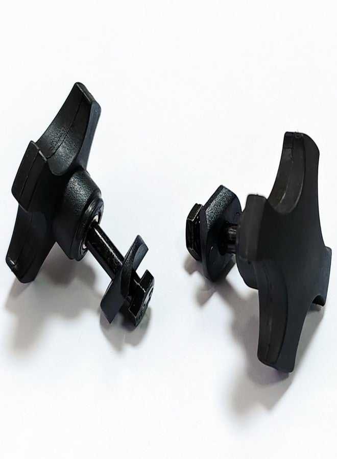 ForconMed Rollator Knob,Four-Corner knob,Replacement Arm Adjustment Knobs for Rollator and Walker, Knob for Adjustable Height Arm, W/Screws and Washers, rollator Universal Parts (1Pr, Black) - Image 4