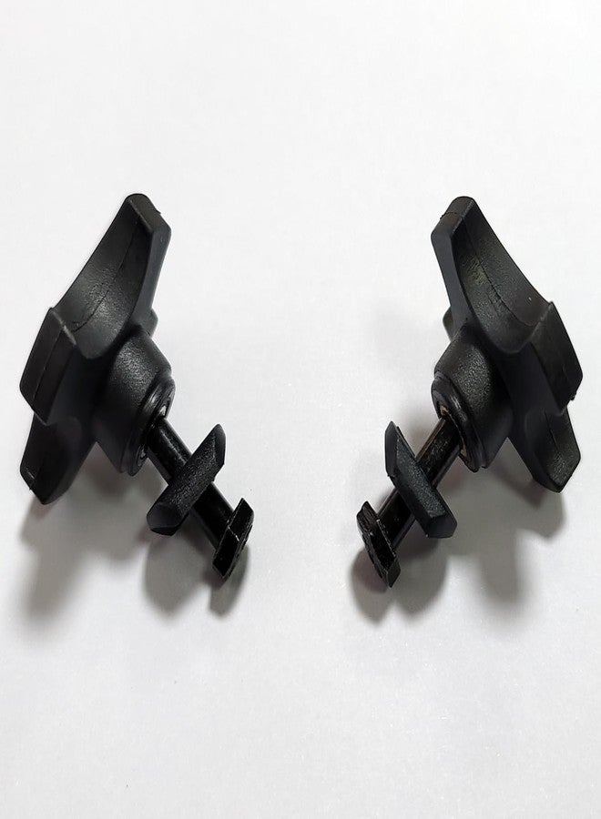 ForconMed Rollator Knob,Four-Corner knob,Replacement Arm Adjustment Knobs for Rollator and Walker, Knob for Adjustable Height Arm, W/Screws and Washers, rollator Universal Parts (1Pr, Black) - Image 1