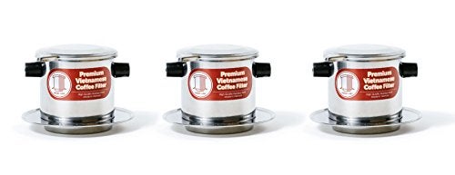 Thang Long Set of 3 Vietnamese Traditional Coffee Phin Filter, Hot or iced. 6 Ounce - Image 1