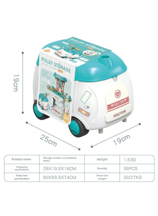 Children 2-in-one Simulation Kitchen Tableware Cosmetics Tools Play House Diagonal Trolley Doctor Toys-Color:66669A-jewelry 0.75kg - Image 5