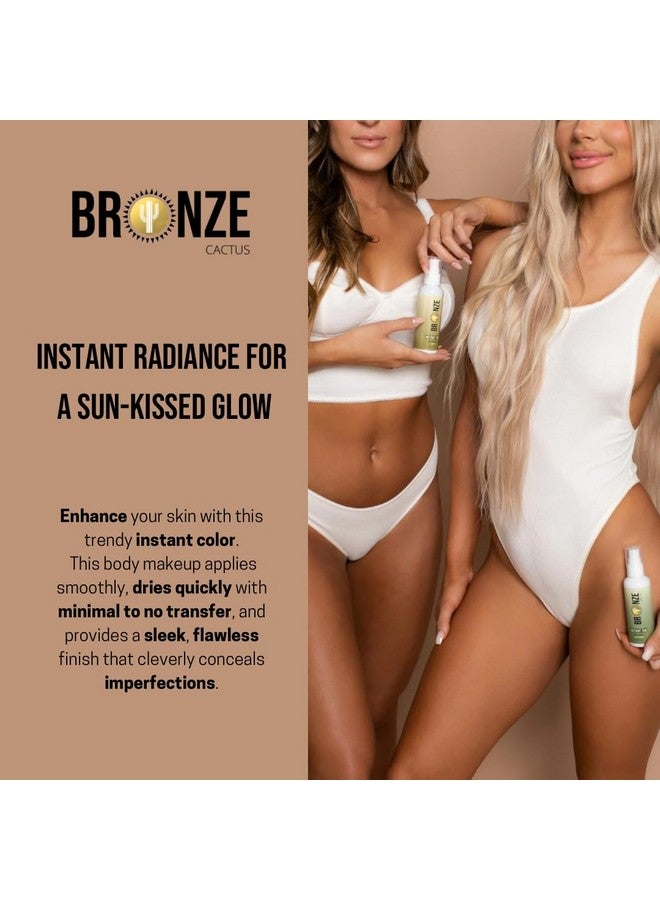 Bronze Cactus Water Resistant Instant Tanner | Self-Tan, Instant Bronze Body Makeup | Suitable for Face & Body | All Skin Types | Light/Medium | 3.8 fl.oz - Image 3