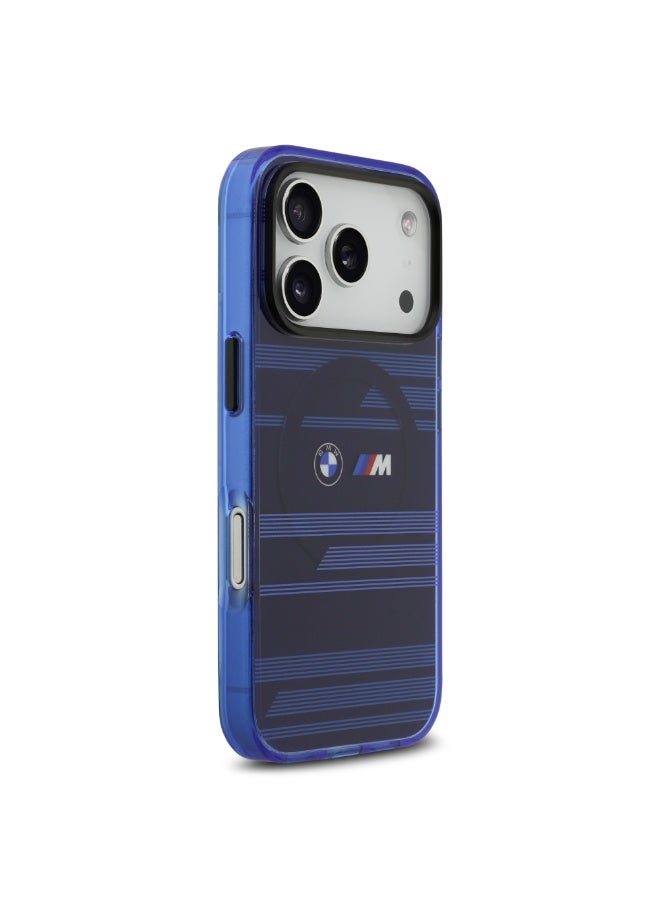 BMW iPhone 17 Pro MagSafe Case Transparent IML Cover With Metal Buttons & Line Designs - Image 4