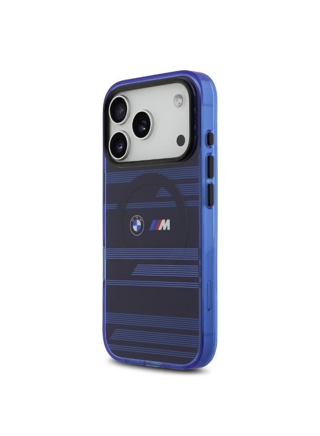 BMW iPhone 17 Pro MagSafe Case Transparent IML Cover With Metal Buttons & Line Designs - Image 3
