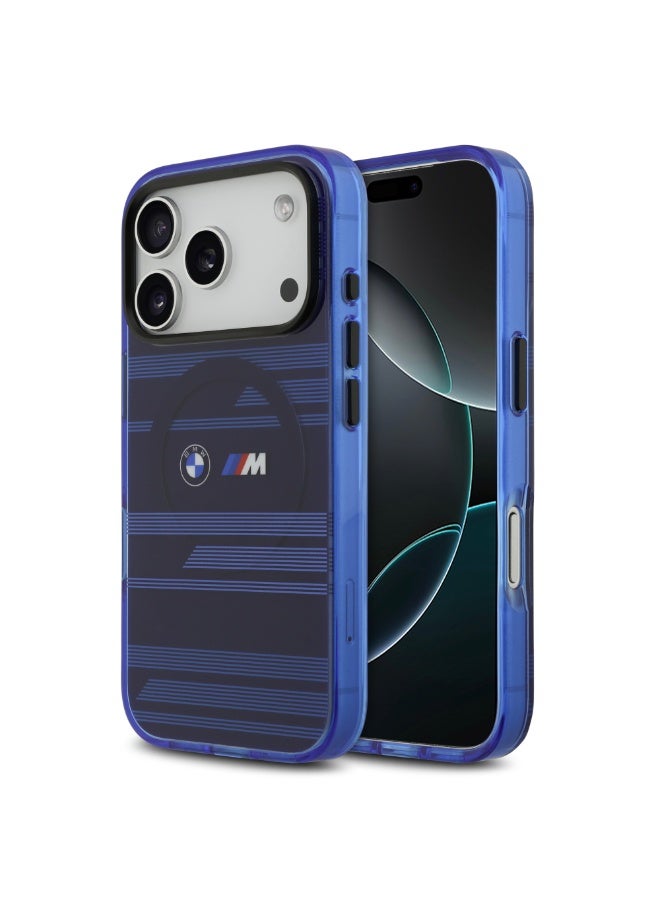 BMW iPhone 17 Pro MagSafe Case Transparent IML Cover With Metal Buttons & Line Designs - Image 2