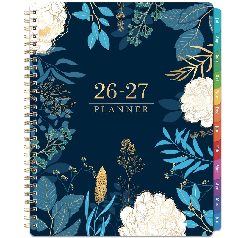 Indeme Planner 2026-2027 - Academic Planner 2026-2027, July 2026 - June 2027, 7.87'' x 9.96'', Monthly Tabs, Twin-wire Binding, Thick Paper, Organizer for Work/School - Image 1