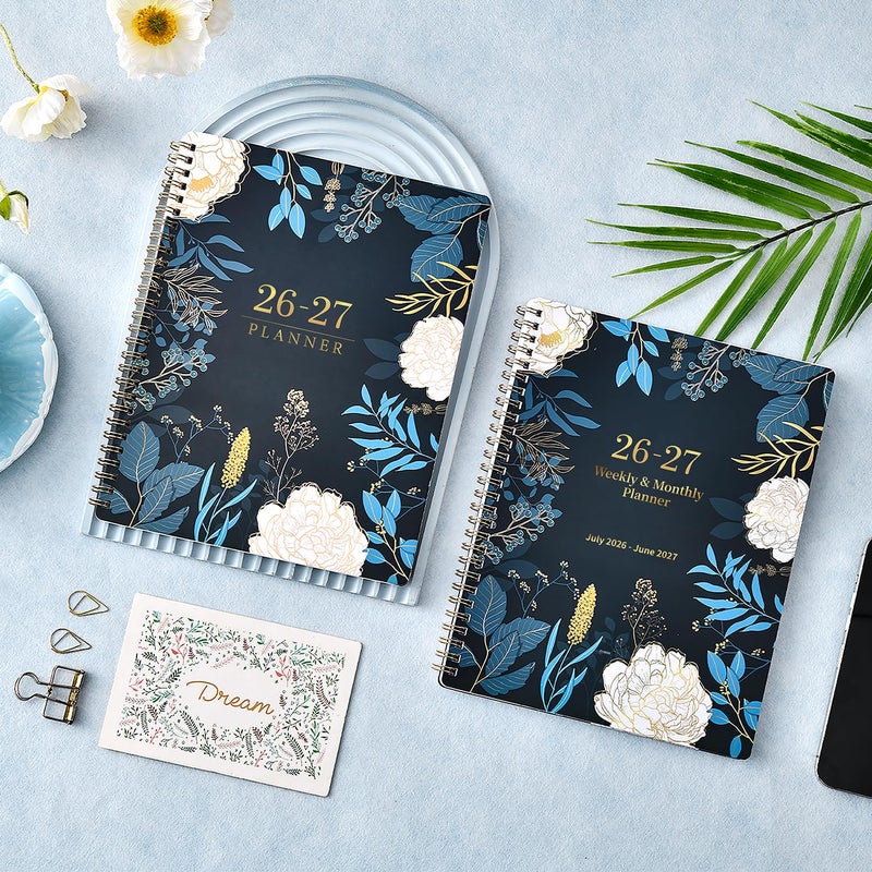 Indeme Planner 2026-2027 - Academic Planner 2026-2027, July 2026 - June 2027, 7.87'' x 9.96'', Monthly Tabs, Twin-wire Binding, Thick Paper, Organizer for Work/School - Image 2