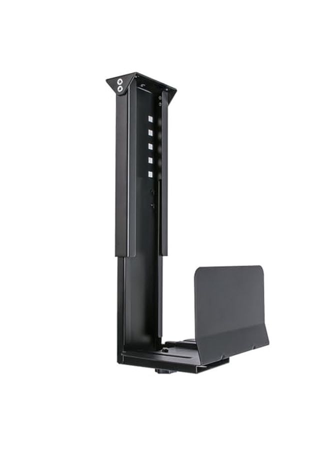 Adjustable Computer Tower Stand CPU Holder Under Desk Wall Mounted Steel PC Case Hanger Width 5.7 to 9.6 Inches Height 11.8 to 19.7 Inches White Space Saving Design - Image 3
