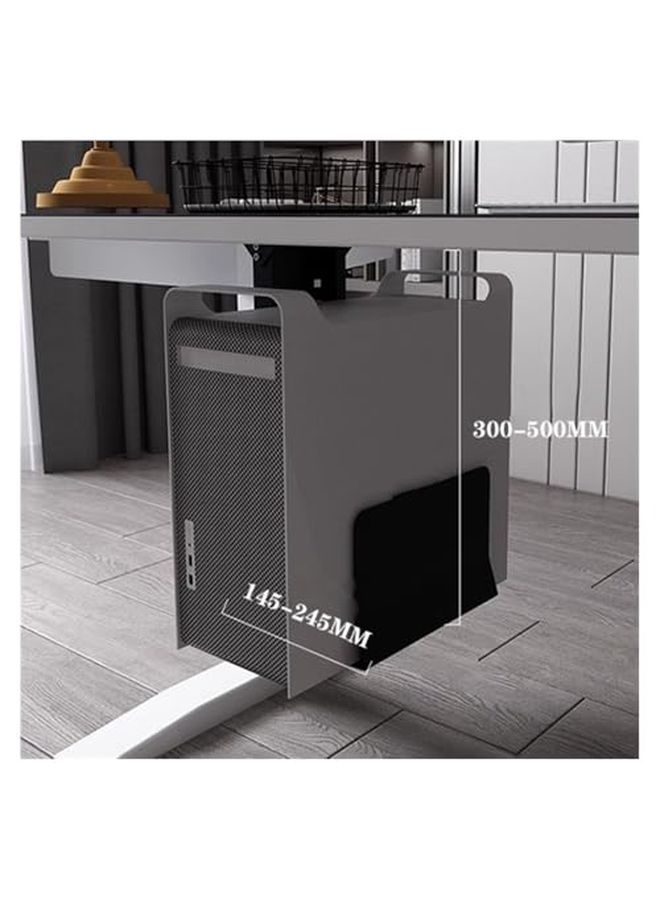 Adjustable Computer Tower Stand CPU Holder Under Desk Wall Mounted Steel PC Case Hanger Width 5.7 to 9.6 Inches Height 11.8 to 19.7 Inches White Space Saving Design - Image 4