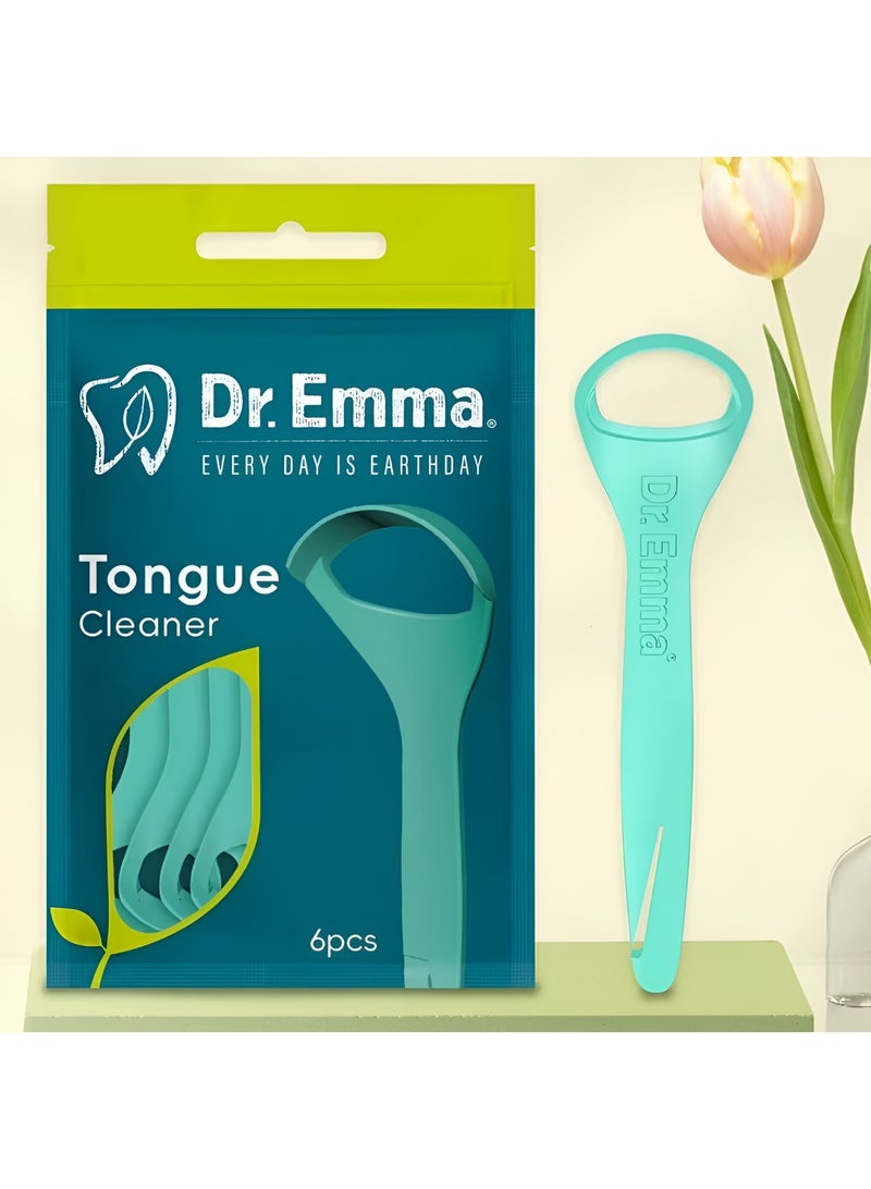 Dr.Emma Tongue Cleaner Set (6 Pieces) – Gentle Tongue Scraper for Fresh Breath & Oral Hygiene – Reusable Dental Care Tool - Image 4