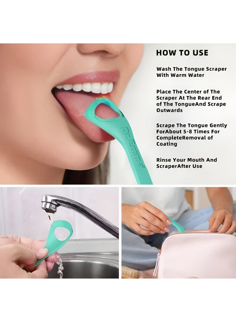 Dr.Emma Tongue Cleaner Set (6 Pieces) – Gentle Tongue Scraper for Fresh Breath & Oral Hygiene – Reusable Dental Care Tool - Image 5