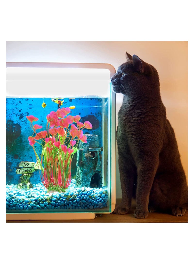 Meetion 1pc heart design fish tank landscape prop aquarium plant décor fish tank accessories fake plant - Image 2