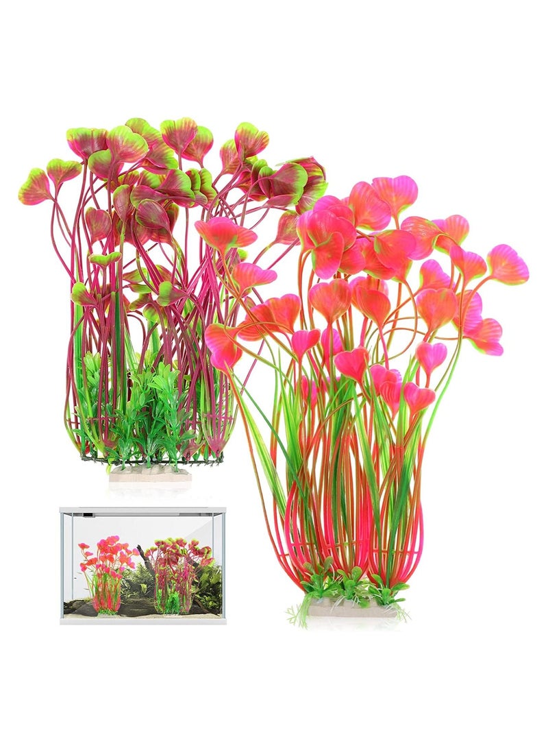 Meetion 1pc heart design fish tank landscape prop aquarium plant décor fish tank accessories fake plant - Image 1