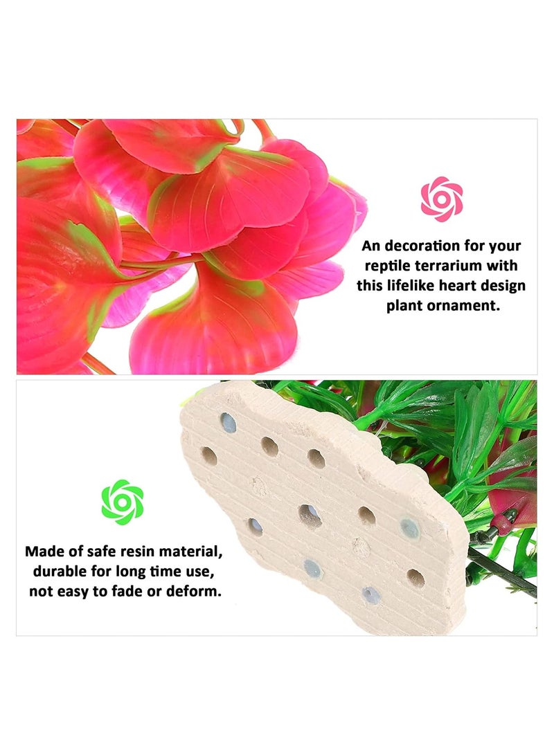 Meetion 1pc heart design fish tank landscape prop aquarium plant décor fish tank accessories fake plant - Image 4