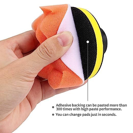 DORATIK Car Foam Pads of Drill Polisher Attachment Foam Drill Polishing Pad Kit 3inch Buffing Pads Car Sponge Buffing Polishing Pads Kit for Car Polishing WaxingPack of 1 - Image 5