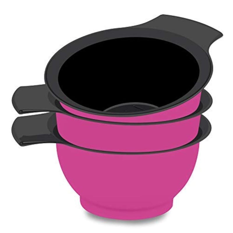 Segbeauty 3pcs Salon Hair Color Mixing Bowl Set, Professional DIY Hair Dye Kit - Light Plastic Tint Bowl Assorted Colors for Hairdressing