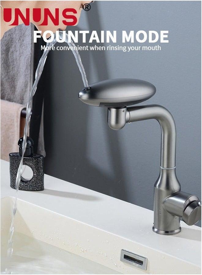 UNUNS Kitchen Faucet,Touch Single Hole Stainless Steel Sink Faucets,Modern Handle Faucets For Sinks,4 Function,Grey - Image 4