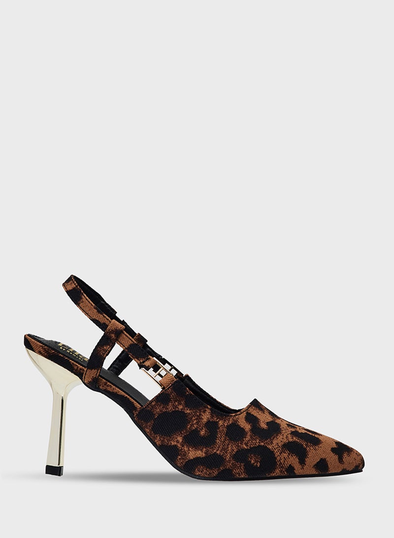 ايلا حذاء بكعب مدبب بحزام خلفي - Image 1