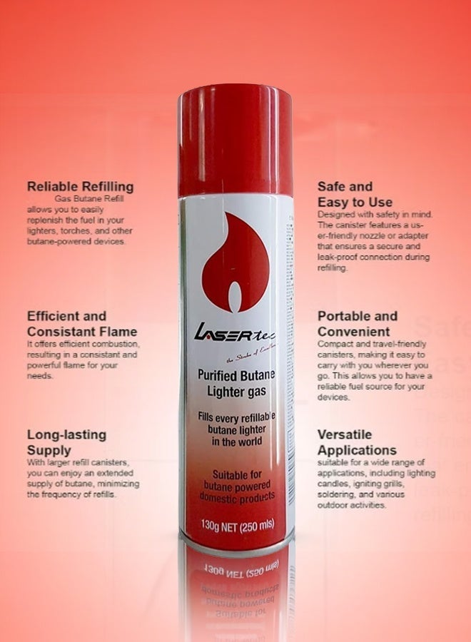 Lasertec Butane Gas 250ml – High-Quality Refill Gas for Lighters, Torches & Camping Stoves - Image 4