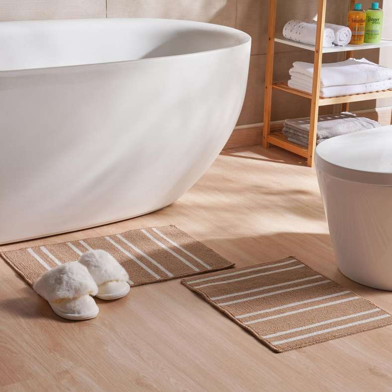 Pan Home Beige 2-Piece Bathmat Set for Home