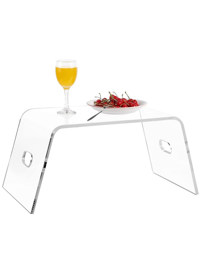 TPGP Acrylic Bed Tray with Handles (21'' x 12'' x 10''), Acrylic Monitor Stand Clear Laptop Stand for Home Office, Lightweight Portable Lap Desk for Eating, Mobile Drawing Table for Bed & Couch - Image 5
