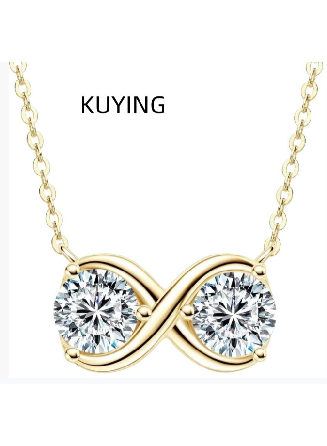 KUYING Unlimited Symbol Moissanite Necklace S925 Silver Ins Style Light Luxury Collarbone Chain - Image 1