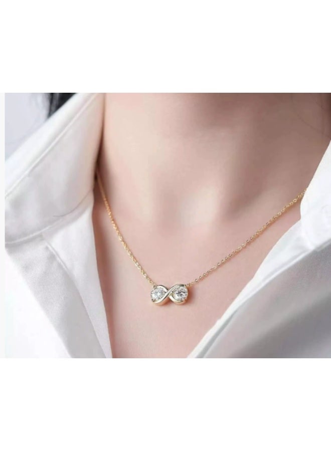 KUYING Unlimited Symbol Moissanite Necklace S925 Silver Ins Style Light Luxury Collarbone Chain - Image 2